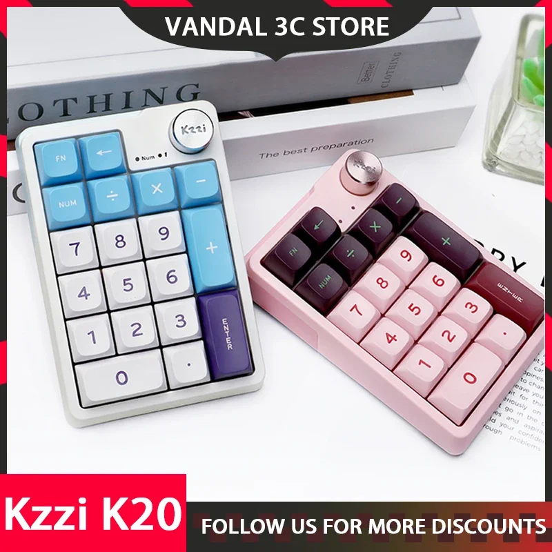 

Kzzi K20 Macro Keypad Wireless Numeric Keypad Programming Rgb Custom Knob Keyboard Mini Button Gaming Mechanical Hotswap Macropa