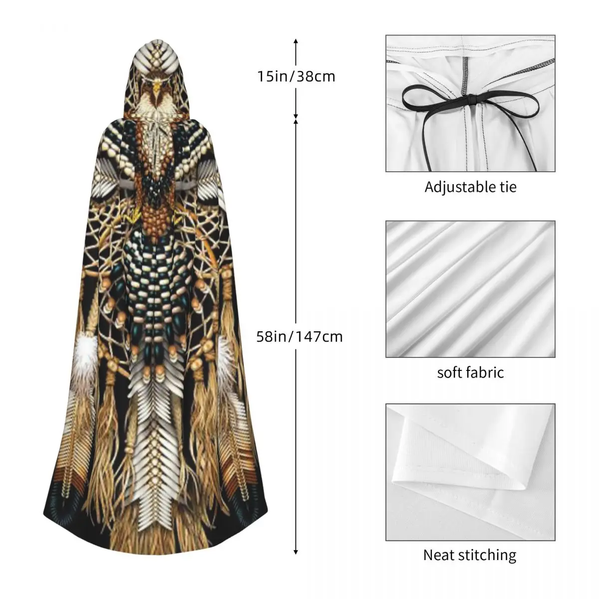 Nativo Mandala gufo mantello americano con cappuccio Costume Cosplay  Halloween adulto lungo partito mantello - AliExpress, image size:1200x1200