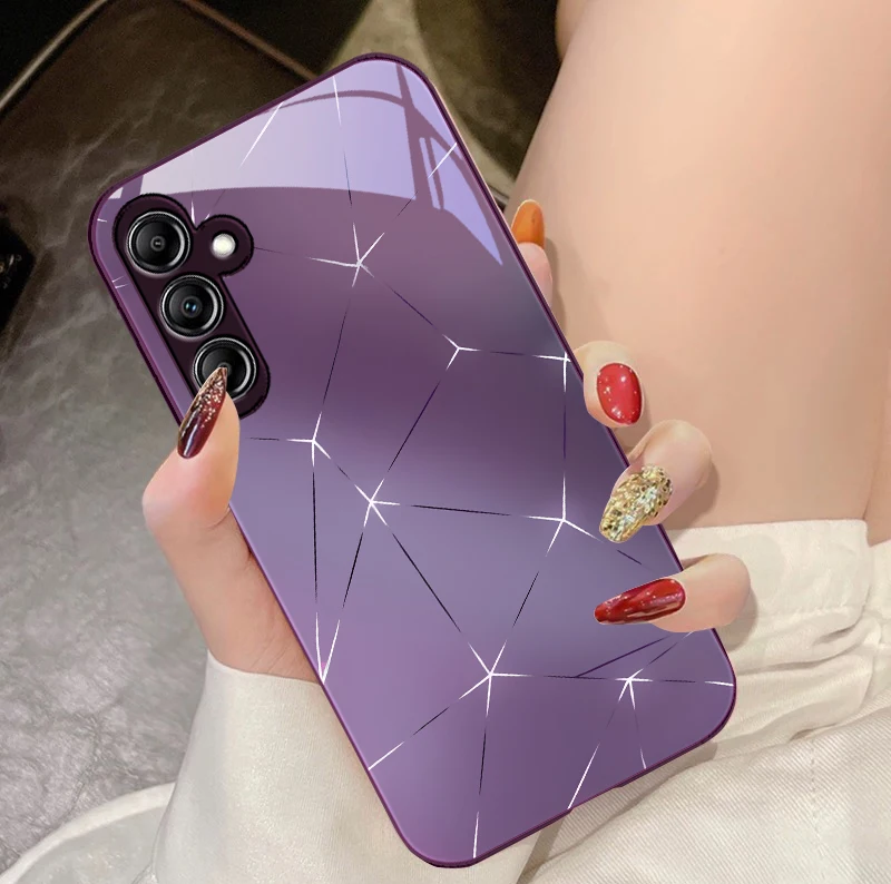 Lingge Dazzling Light Glass Phone Case