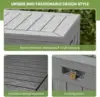 120 Gallon Large Deck Box, Outdoor Lockable Storage Box for Gardening Tools, Waterproof Deck Box for Patio Furniture, 4