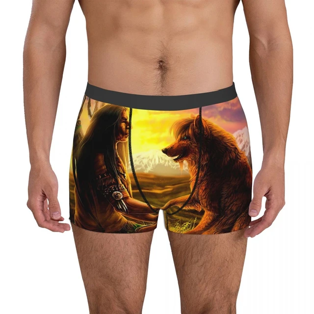 Native American Two Hunters Men's Boxer Briefs Shorts Men Underpants  Cartoon Anime Funny Men's Panties Soft Underwear For Men - AliExpress