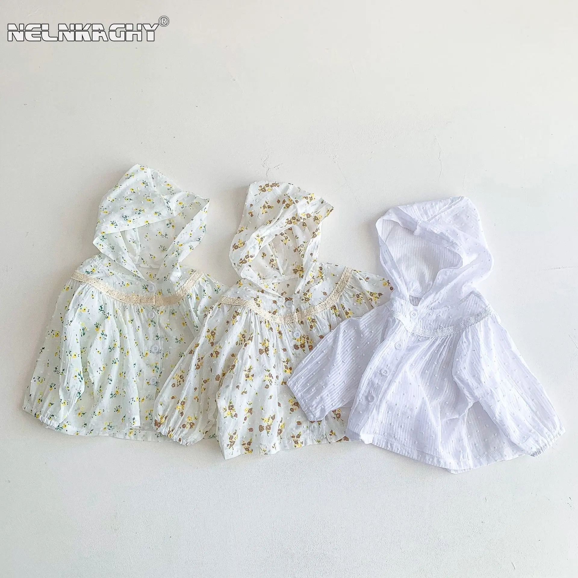 Summer Floral Kids Baby Girl Sun Protection Cardigan with Hood-Thin Long Sleeve Jacket for Air Conditioning Infant Coat 0-3Y baby jacket baby coat