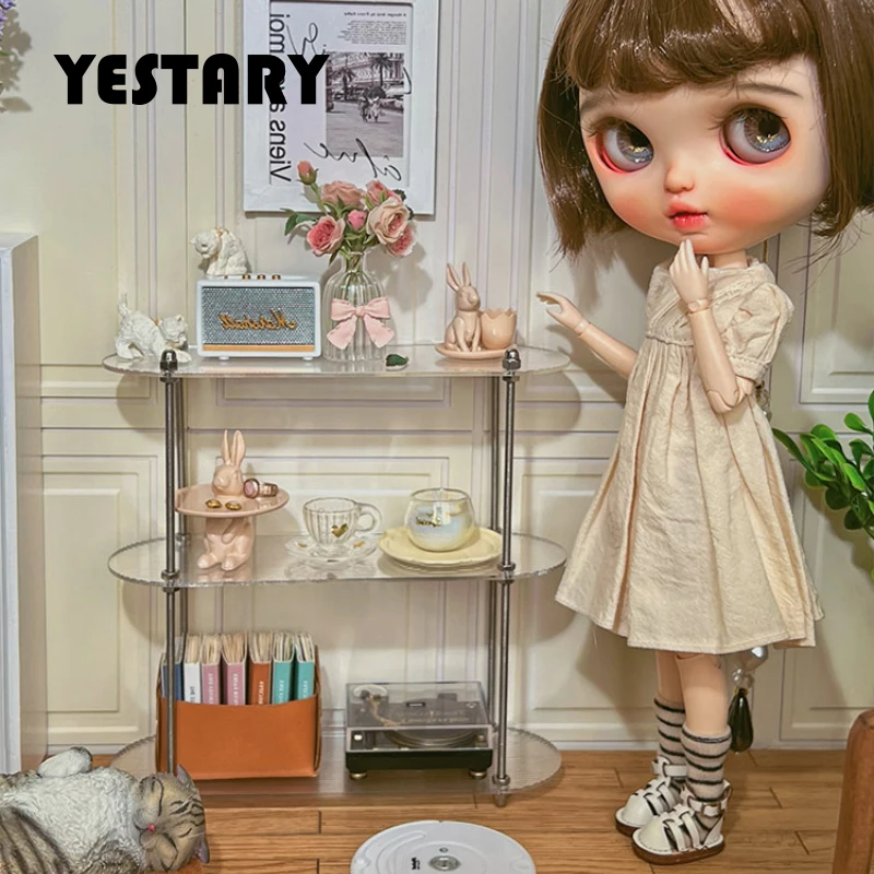 

YESTARY аксессуары для миниатюрного кукольного домика 3-ярусная полка BJD кукольный домик 1/6 кукольная мебель для Барби Ob11 Blythe Кукла Бесплатная доставка