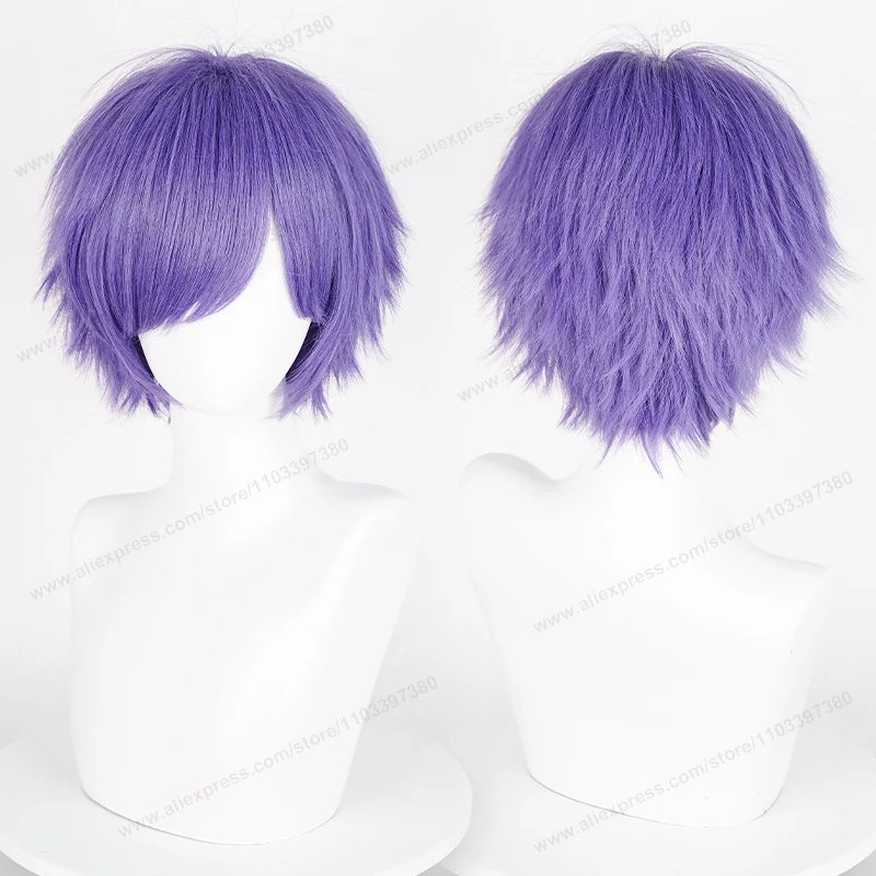 30cm Multicolor Short Straight Heat Resistant Synthetic Cosplay Wig
