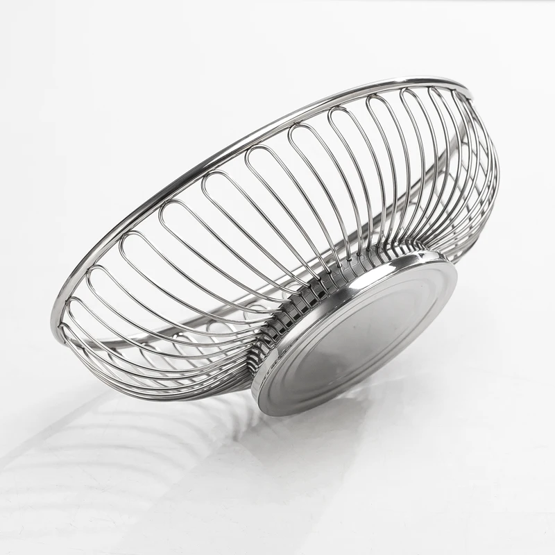 Large Size 304 Stainl Steel Hollow out Fruit Basket Bread Tray Living Room Simple Nordic Sle Storage Basket Home Use