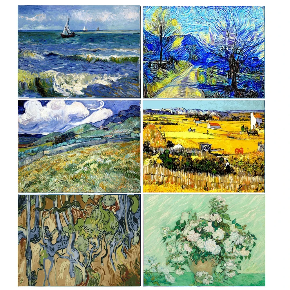 DIY 5D Diamond Painting Cross Stitch Van Gogh's Famous Picture Crystal Rhinestones Mosaic Embroidery Kits Home Wall Decoration diamond painting diamond art painting kit diamond painting set