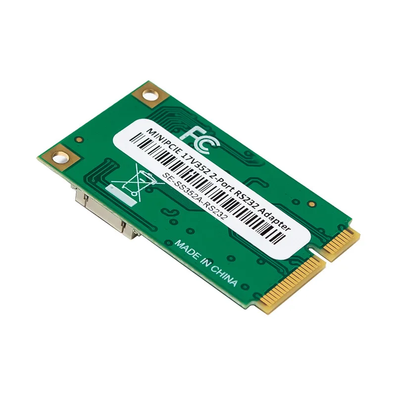 미니 PCI-Express ST370 SM-SLV352A-2S 내장형 산업용 COM 포트 RS-232 확장 카드 10/100/1000Mbps 재고 있음