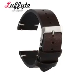 Men's Premium Calfskin Leather Watch Strap with Quick Release - Durable & Comfortable Wristband - 22mm (Dark Brown)