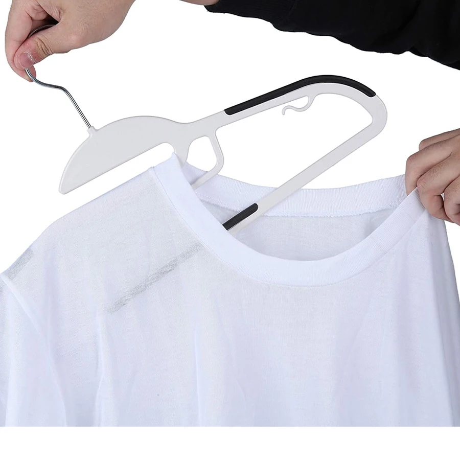 10/20/30pcs plastic coat hanger, non-slip super thin space-saving suit hanger pants hanger, sturdy and durable, with 360° hooks 6
