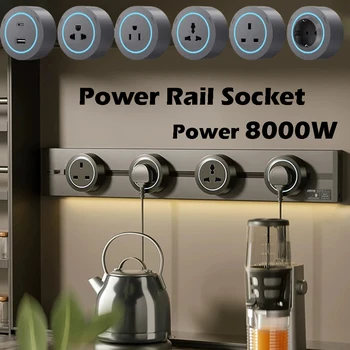 40cm 50cm Track Socket Home Appliances Pop Electric Plug Adapter EU Standard Wall Socket With Usb Embeded And Surface