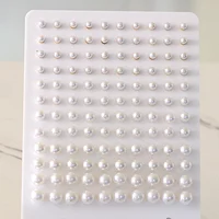 60Pairs Round White Imitation Pearl Stud Earrings For Women Men Korean Simpe Stainless Steel Push Back Ear Wholesale Jewelry Set 2