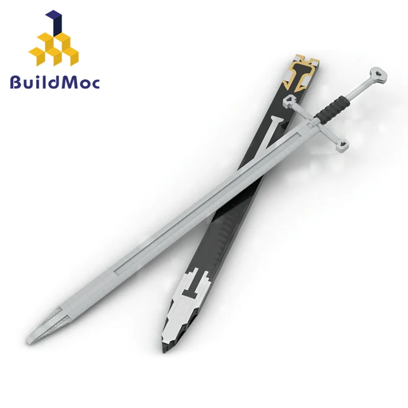 

MOC The Medieval Cross Knight Armed Sword Building Blocks Set Scabbard Legendary Warrior Samurai Weapon Bricks Toys For Kid Gift