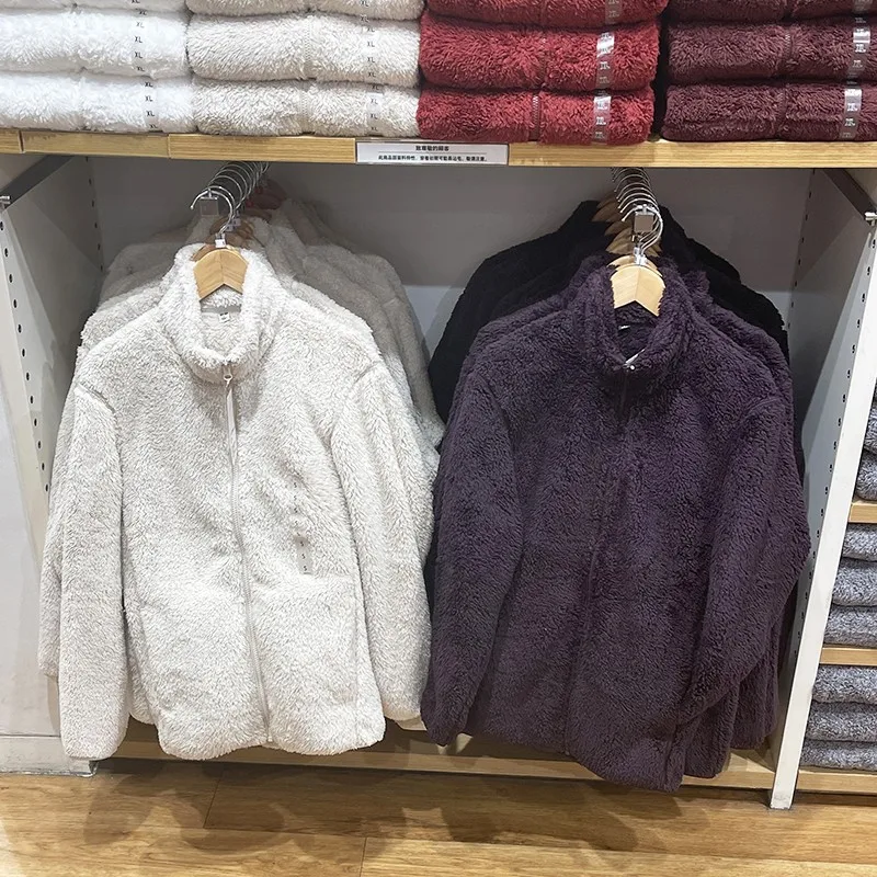 

Unisex Fleece Jacket, Winter Velvet Windproof Jacket, Zipper Coat, Oversize Casual Sport Jacket, Men and Women Softshell, S-2XL