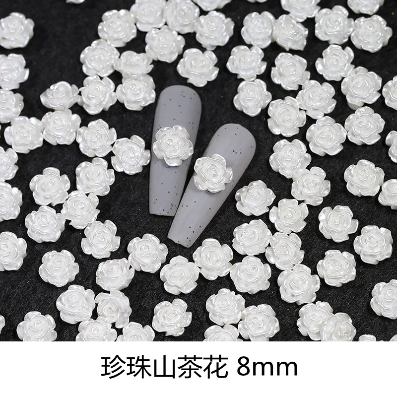 50pcs Elegant Resin Rose Nail Rhinestones Glitter Art Decorations