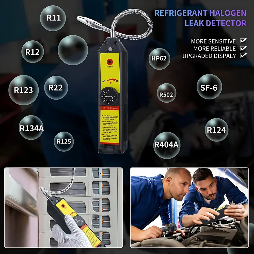Gas Leak Detector Gas Leakage Tester Car Air Conditioner AC Freon Halogen Gas Leak Detector with Probe Diagnostic Tool WJL-6000S