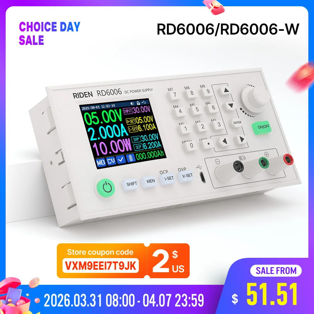 RDRD6006RD6006WUSBWiFiDCDCVoltagecurrentStep-downPowerSupplymodulebuckadjustableconverter60V6ABatteryCharging-AliExpress