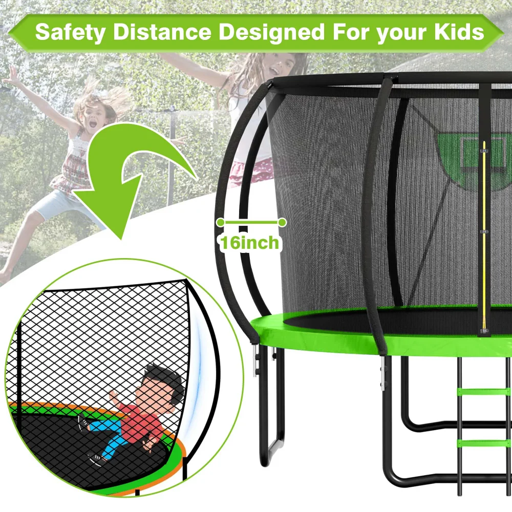 Outdoor Recreational Trampoline, Backyard Pumpkin Trampoline for Kids & Adults 4