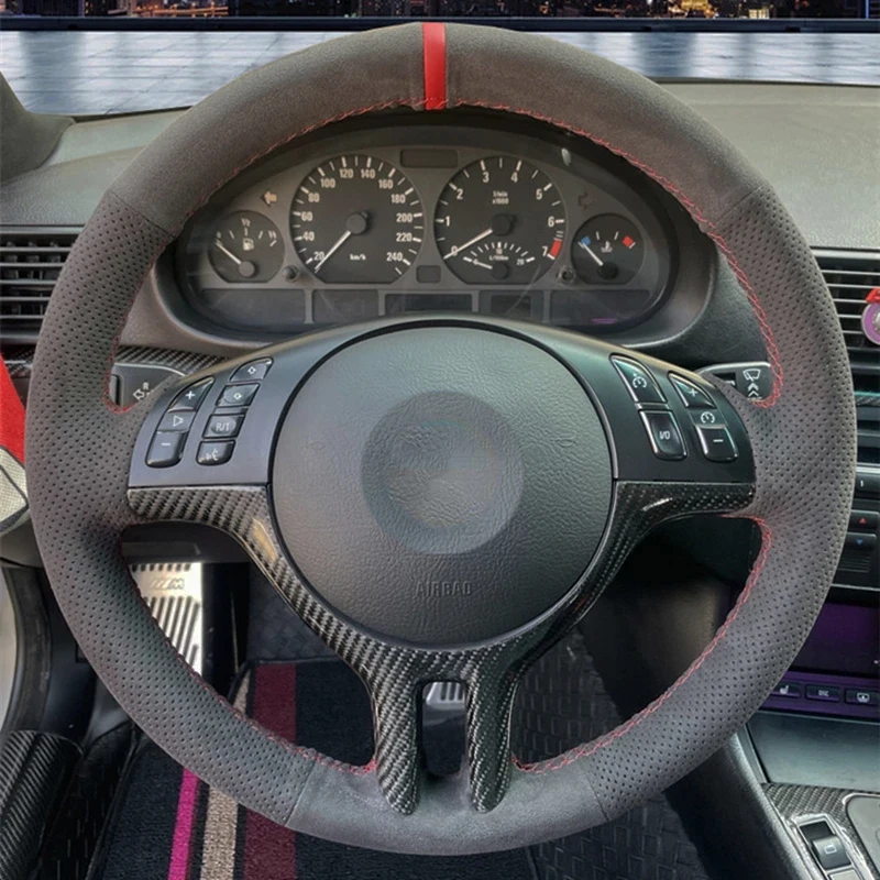 Angepasst Auto Lenkrad Abdeckung Geflecht Auto Innen Auto Zubehör Für BMW E46 M3 E39 330i 540i 525i 530i 330Ci