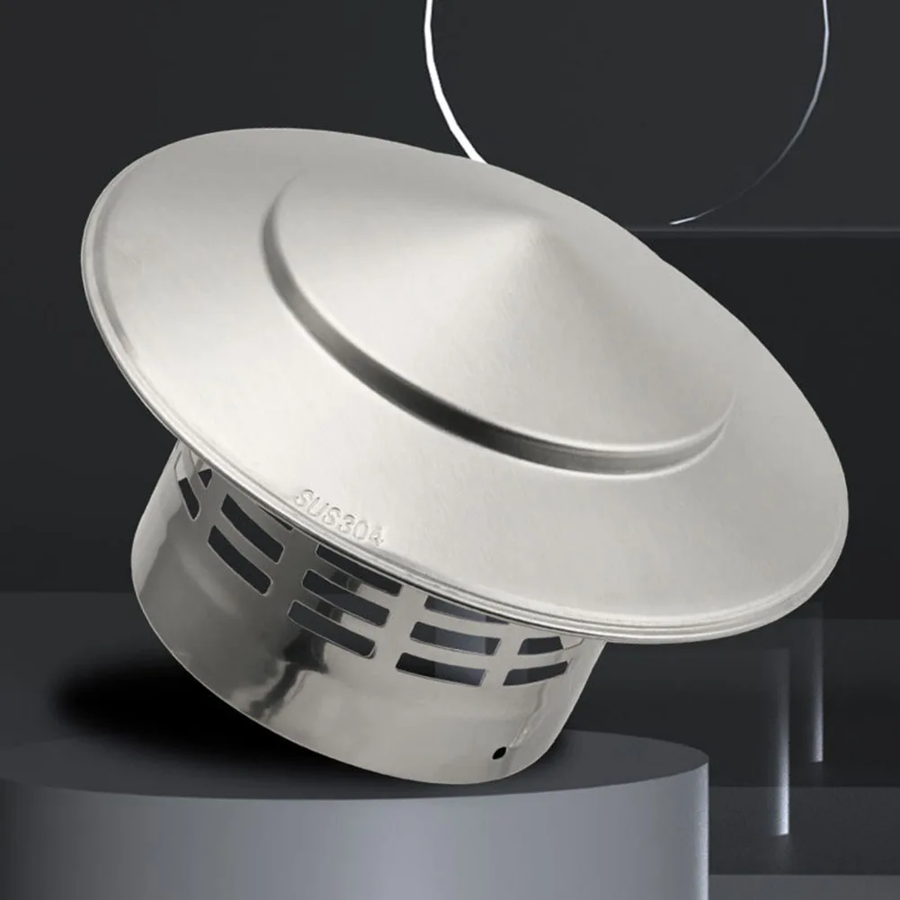 Tampa de Chaminé à Prova de Insetos de Revestimento Exterior Saída de ar Fresco Tubo de Escape 110 mm 160 mm Aço Inoxidável