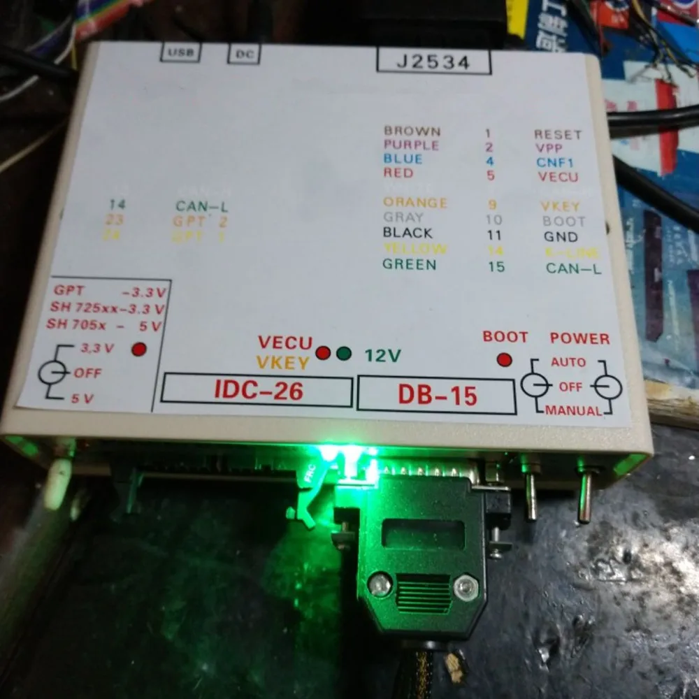 Diagnostic Tool Multi-Purpose Connector KTM FLASH Power Box ECU Soft Programmer 3 Switches Green LED DB-15 GPT CNF1 Signals