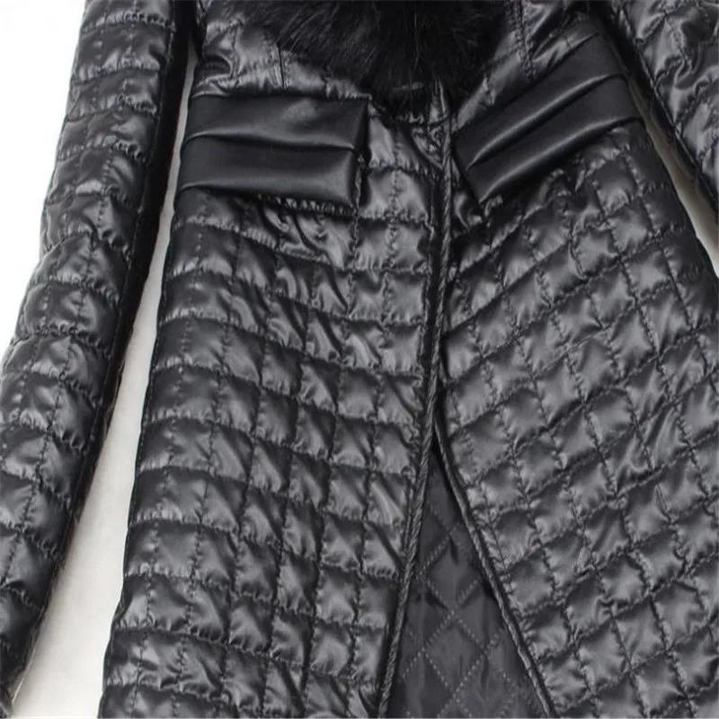 2023 Winter New Women Imitation Fur Coat Black Pu Jackets Outcoat Plus Cotton Pu Leather Long Outwear Casual Fashion Warm Top