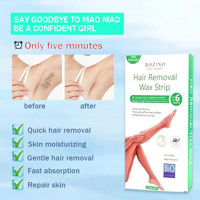 20pcs Waxing Paper Set Box Men and Women Full Body Leg Hair Hand Hair Wax Hair Removal Tool Single Piece 5