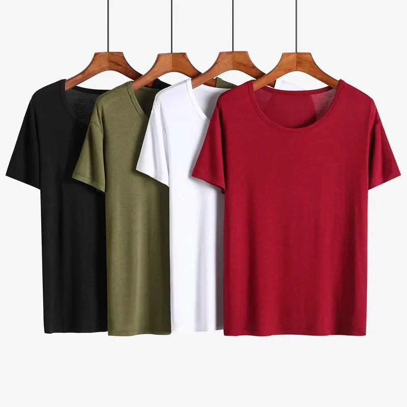 Summer Cool Thin Tshirts Men Short Sleeve Modal Cotton T Shirt Loose