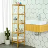 5-Tier Bamboo Bathroom Shelf, Narrow Shelving Unit, Multifunctional Storage Rack, Corner Rack, for Kitchen, Living Room, Bedroom 6
