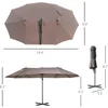 Patio Umbrella Double-Sided Outdoor Market Extra Large Umbrella with Crank, Cross Base for Deck, Lawn, Backyard an 5