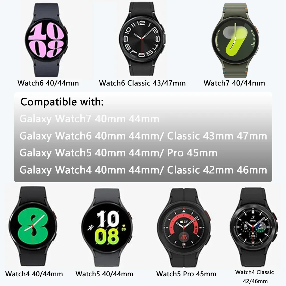 Nylon Loop Strap for Samsung Galaxy Watch7 6 5 4 44mm 40mm Classic 43/47mm Bracelet Watch5 Pro 4 Classic 42/46mm Sport 20mm Band