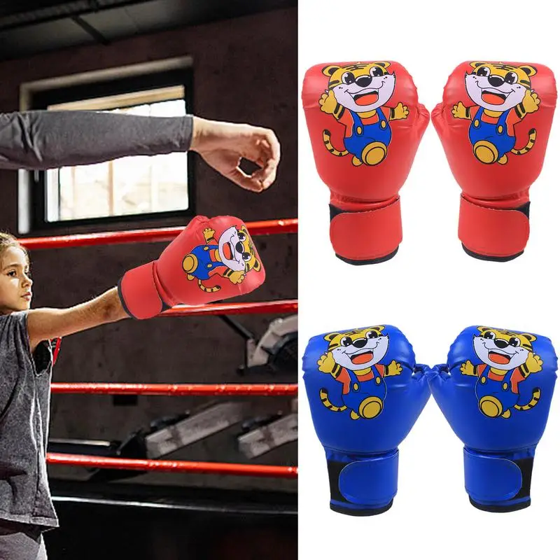 Youth Training Boxing Gloves for 3-12 years old PU Leather Breathable Cartoon Pattern Junior Training Mitt For Punching Bag