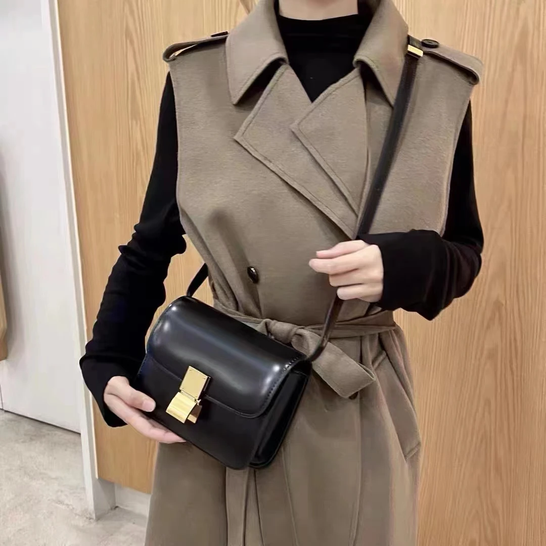 Women s Genuine Leather Shoulder Bag 2022 Trend Brand Small Square Bags Luxury Designer Handbag Fashion