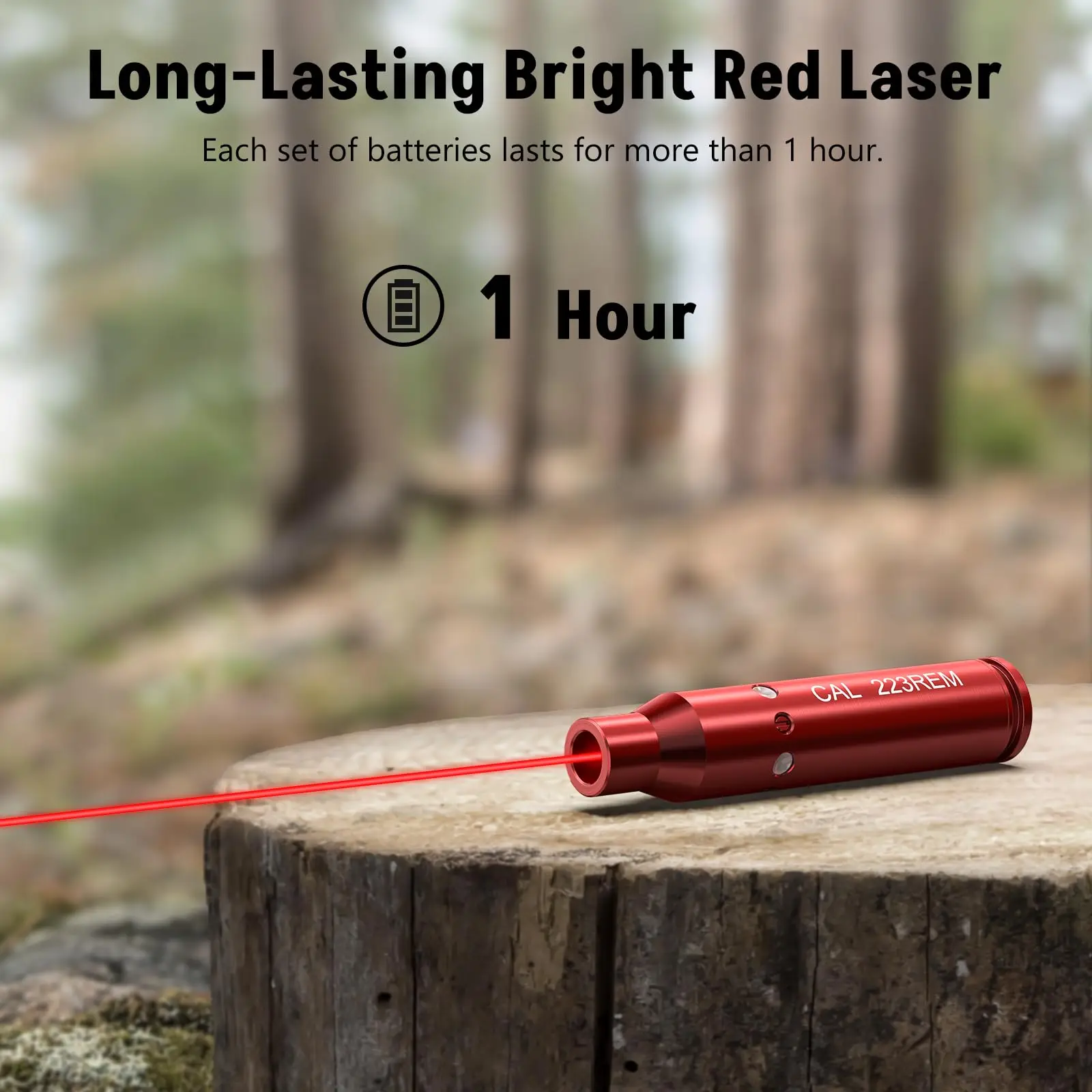 Laser Bore Sight MidTen Red 223 5.56mm Chamber With Batteries