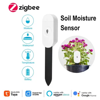 Zigbee Soil Moisture Sensor Monitor Plants Moisture Humidity Temperature Tester Tuya Smart Life Voice Control Google Home Alexa 1