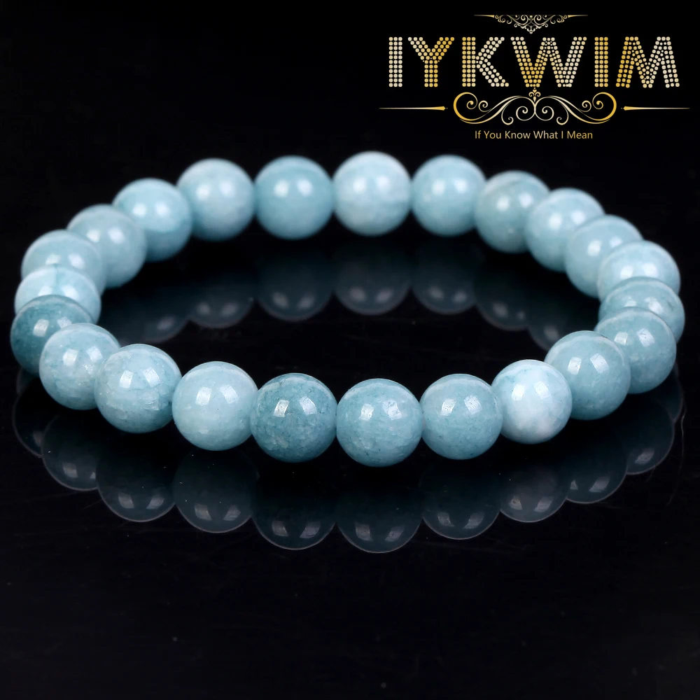 Natural Stone Bracelet Aquamarines Beads Jewelry Gift For Men Magnetic Health Protection Women Elastic Thread 6 8 10mm