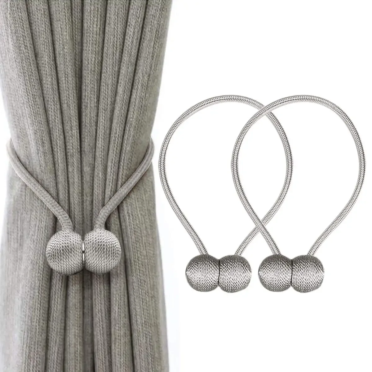 Curtain Tiebacks 2pcs Magnetic Curtain Tie Backs Round Buckle Clip for Home Office Decorative