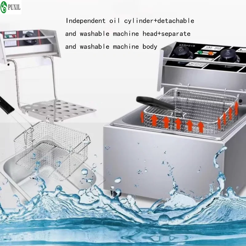 10L Stainless Steel Commercial Electric Deep Fryer Stove Single Cylinder Smokeless Chicken Dough French Fries Frying Machine 2
