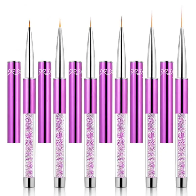 

Nail Art Metal Crystal Acrylic Carving Rhinestone UV Gel Extension French Flower Stripe Liner Painting Brush Manicure Tools