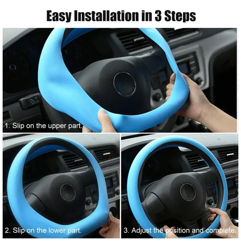 Silicone Steering Wheel Cover Non Slip Universal Protector