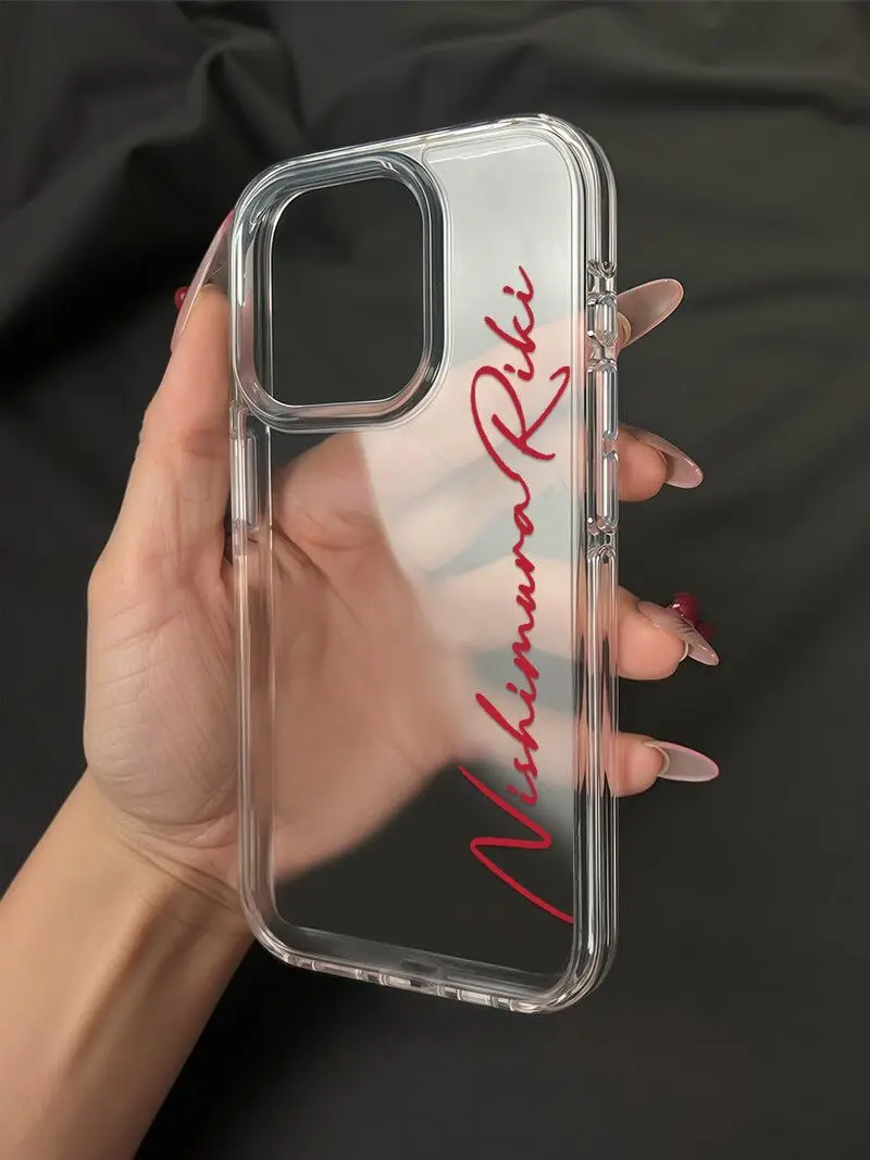 Red and Black Personalized Signature Transparent Phone Case