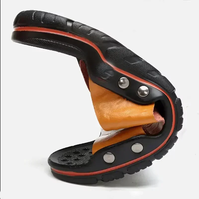 Summer Men Slippers Luxury Fashionable Street Style Flat Bottom Anti Slip Beach Casual Home Outdoor Fishing