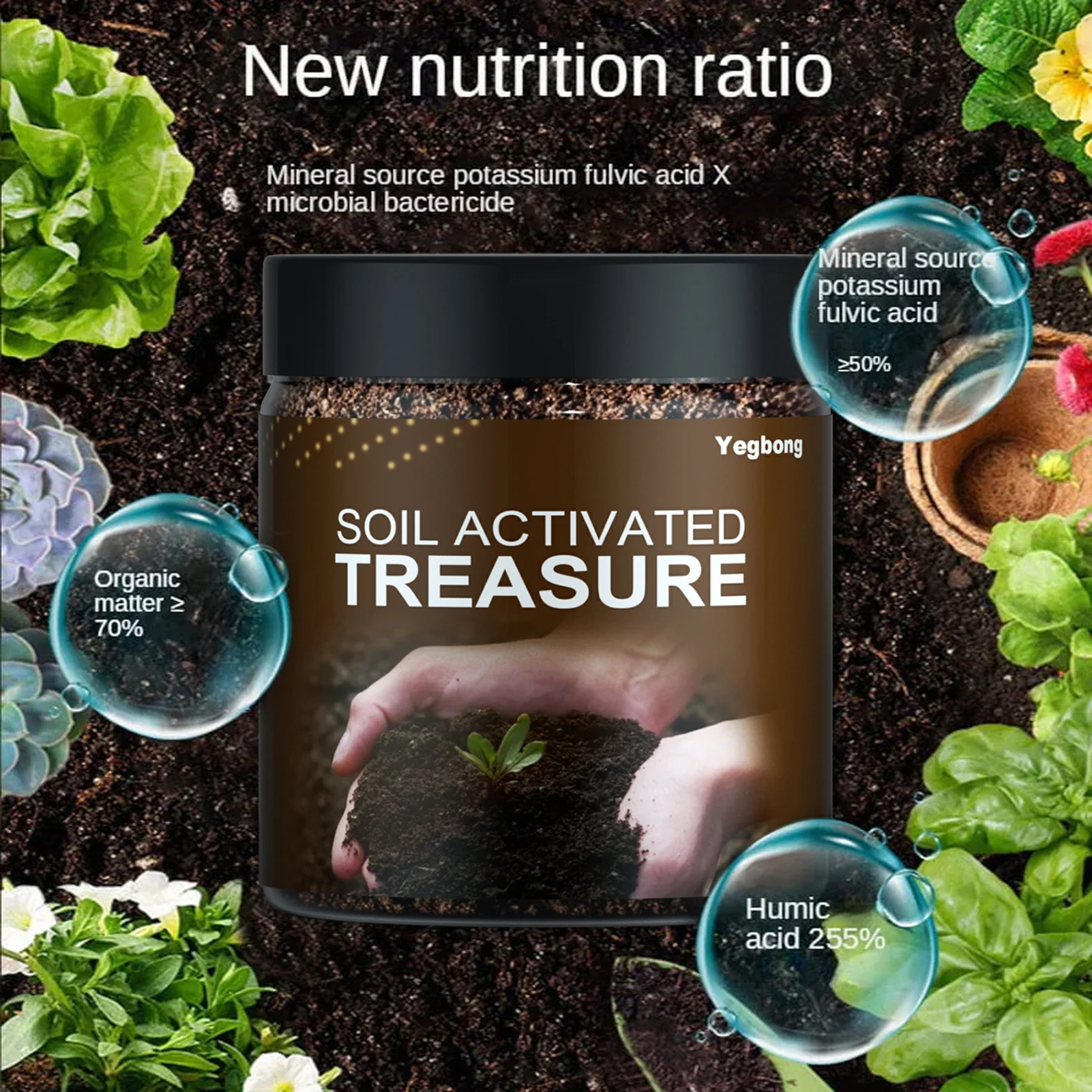 Soil Activated Treasure Organic Potting Soil Fully Loaded With Nutrients Indoor Outdoor For Gardens & Plant 100g/200g