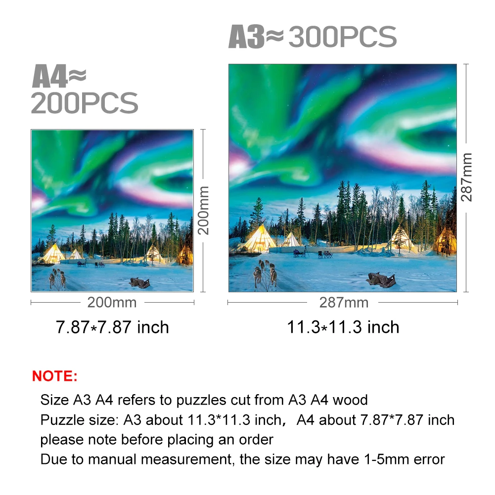 Northern Lights Wooden Jigsaw Puzzle Party Toys For Adults Kids Wood Puzzles Home Decoration Board Game Wood Scenery Puzzle Toy 3