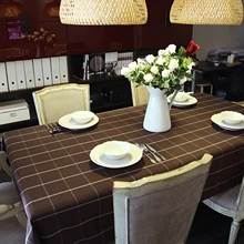 

Cotton Tablecloths, Waterproof Table Covers Big Plaid Dark Coffee Dining Table Coffee Table Deco