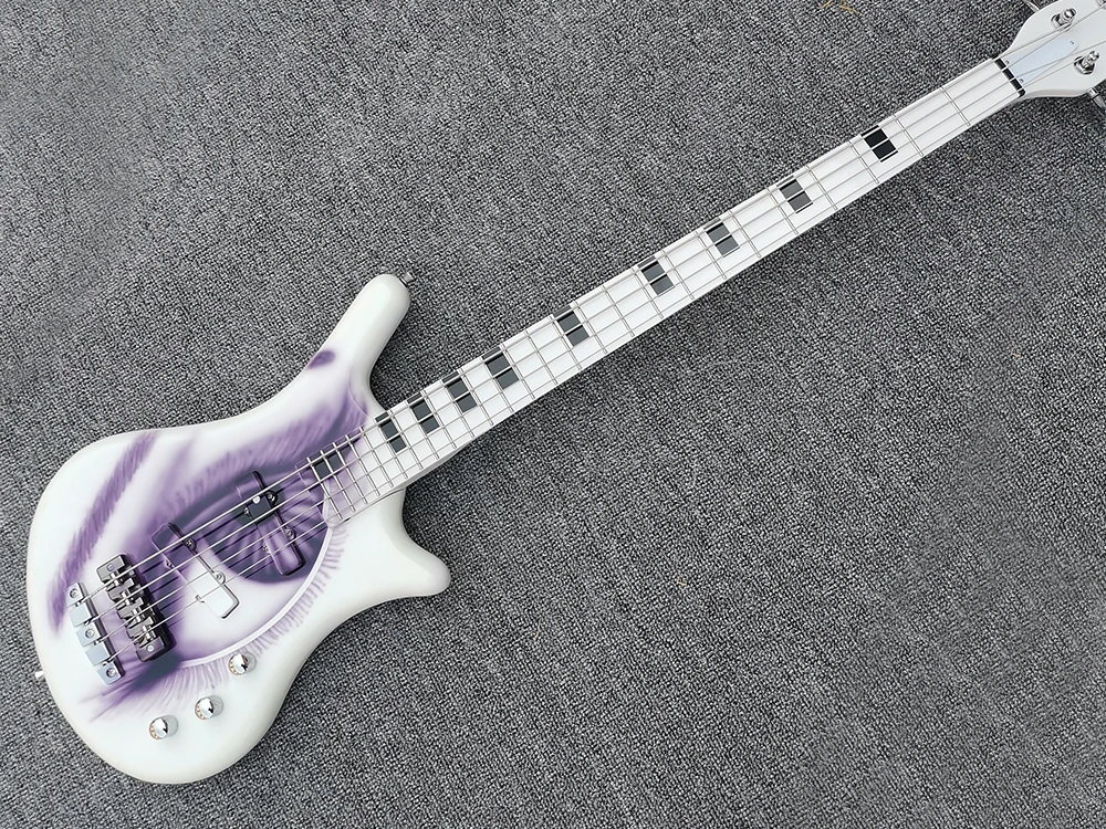 

Factory Custom White 5 Strings Electric Bass Guitar 26 Frets Chrome Hardwares Customizable