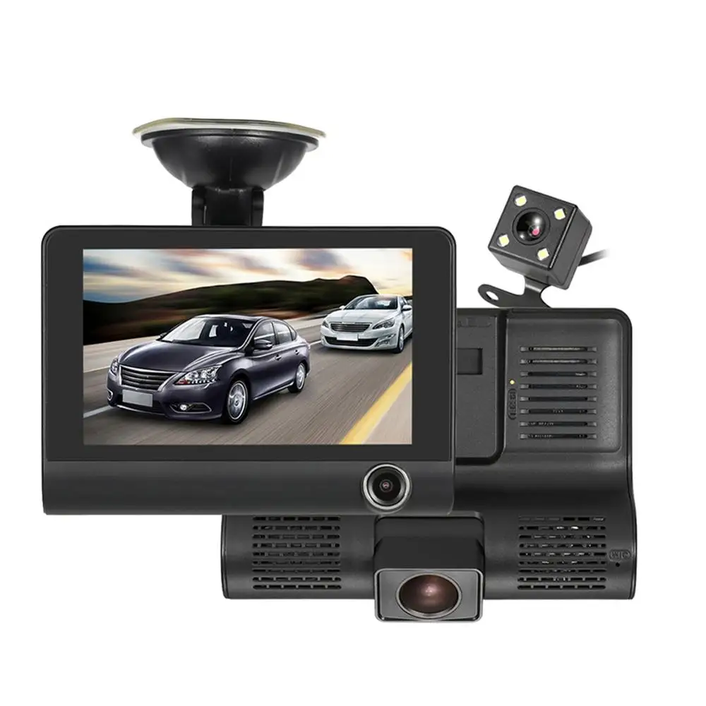 JIANLE 4.0 Inch Dash Cam Car Dvr 24 Hours Hd 1080p Dash Cam Dual Lens Video  Recorder 1080p Black Box Loop Dash Cam Rear View Mirror Dash Cam,Send 32g