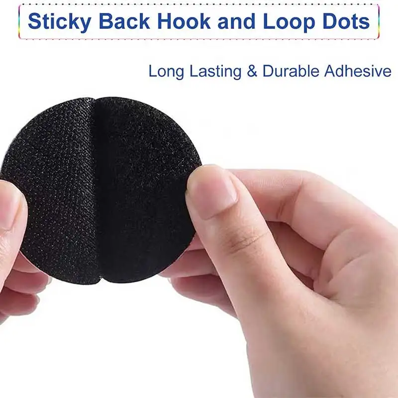 5-20Pairs 50mm Hook and Loop Interlocking Dots Sticky Self Adhesive  Fastener Tape Back Coins Hook Loop DIY Carpet Anti Slip Mat