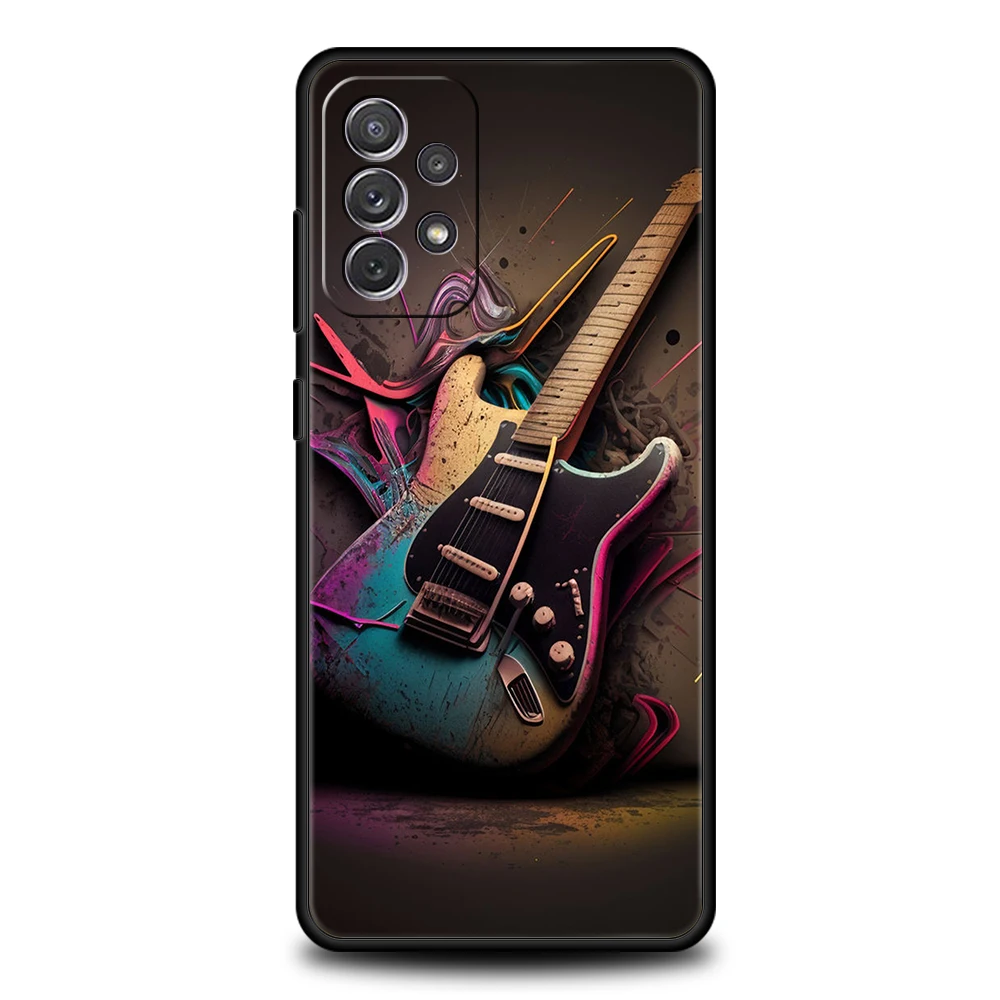 Gitarre Musik Kunst Handyhülle für Samsung Galaxy A14 A54 A34 A51 A71 A72 A73 A32 A52 A52S A01 A11 A21S A31 A41 5G Soft Shell Capas – Detail 5