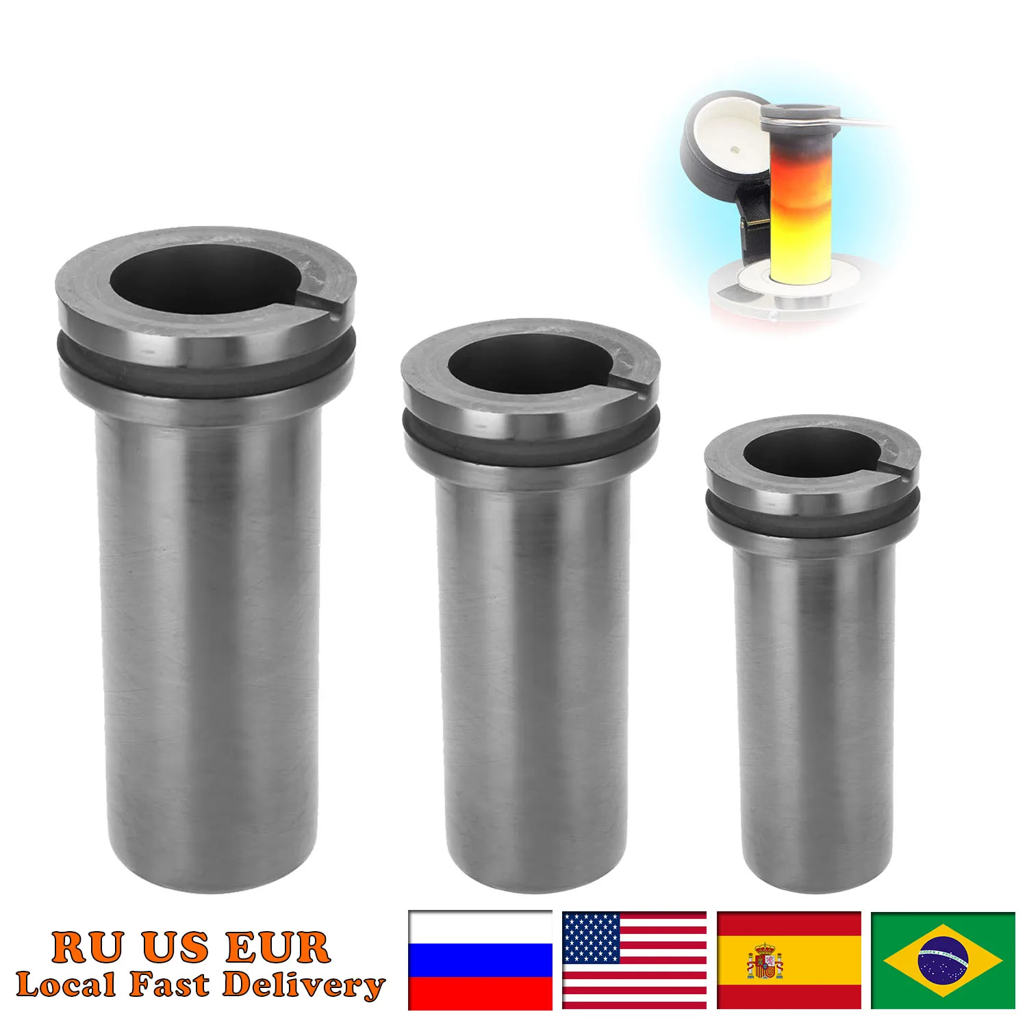 1/2/3Kg Graphite Crucible - High Purity Jewelry Melting Crucible for Melting Gold Silver Copper Furnace Casting Mould Melt Tools 1 2kg gold melting furnace accessories replacement jewelry making graphite crucible silver furnace crucible mini copper hot pot