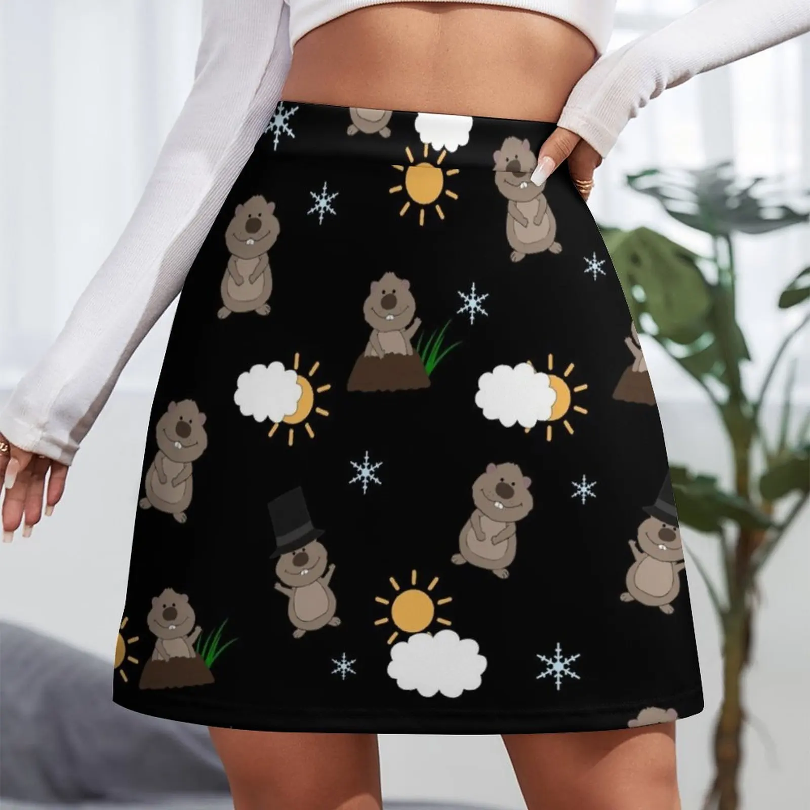 Groundhog Day Pattern Mini Skirt womens skirts clothes for woman Skirt for girls Woman skirts